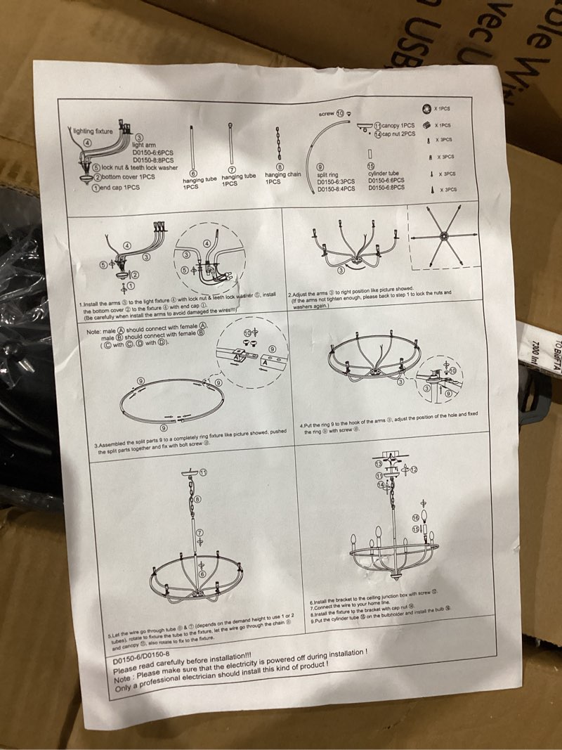 Black chandiler light fixture