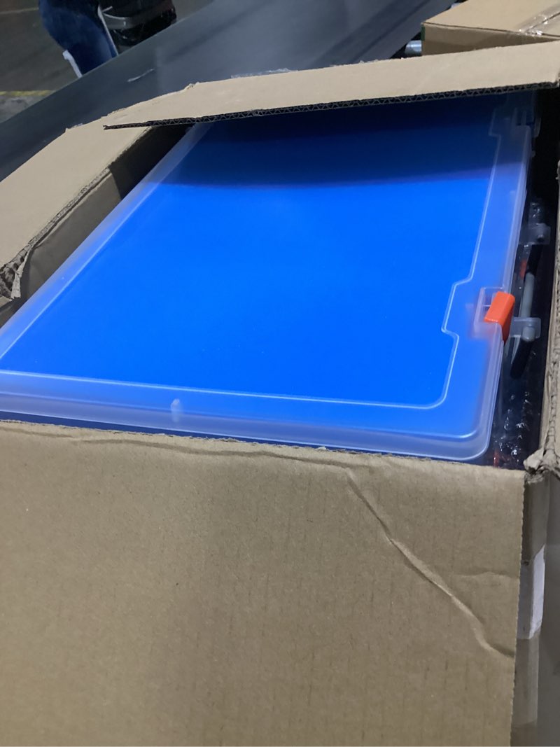 Condition photo showing Good Condition for 3 pack foam name badge holder with plastic case blue foam id badge holder name tag tray organizer box with 48 name card holders badge display storage for desk office school clear holder with blue foam 3