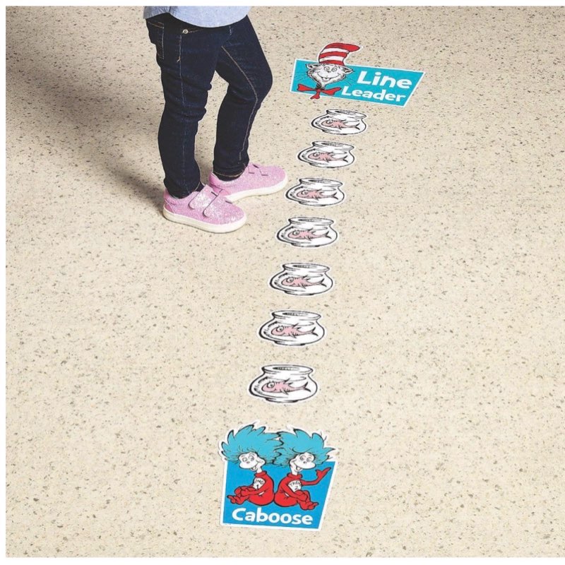 Dr. Seuss Line Leader Floor Clings (31 Pieces) Classroom Decor and Home Educational Supplies