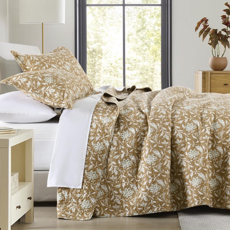 finlonte quilt king size 100% cotton lightweight soft king quilt vintage botanical quilted bedspread