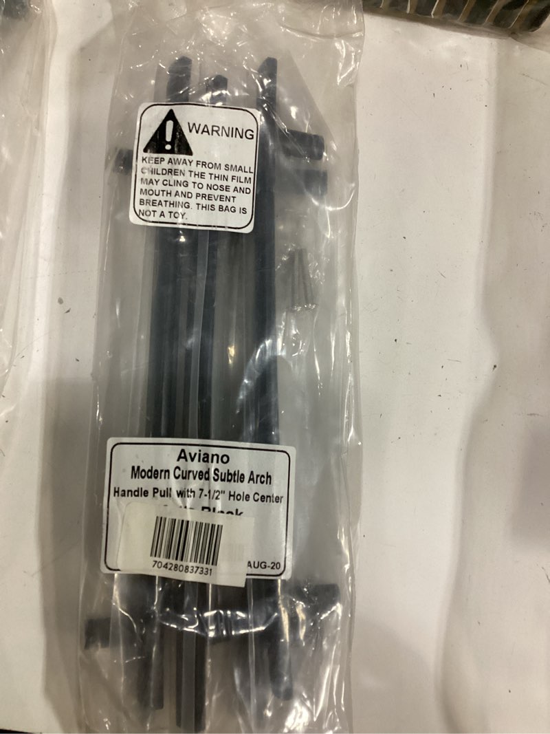 Condition photo showing New/Like New for aviano hardware 5 pack matte black 7 1/2   hole center curved subtle arch handle pull