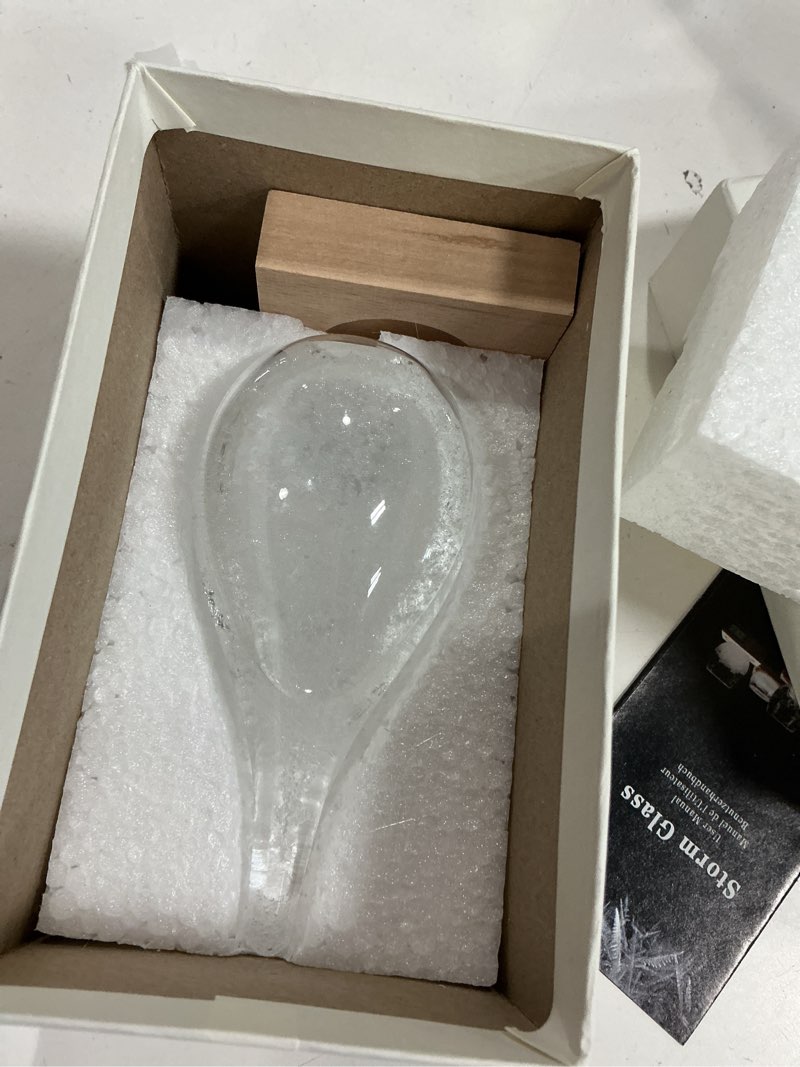 Condition photo showing New/Like New for storm glass weather predictor,christmas snow globe storm glass barometer weather predictor, home and office decorative glass bottles, christmas unique gifts for her