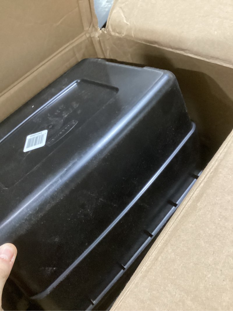 Rubbermaid 6-Pack Heavy Duty Durable 3 GAL Totes for Storage with Snap Lids and Handles, Plastic Sto