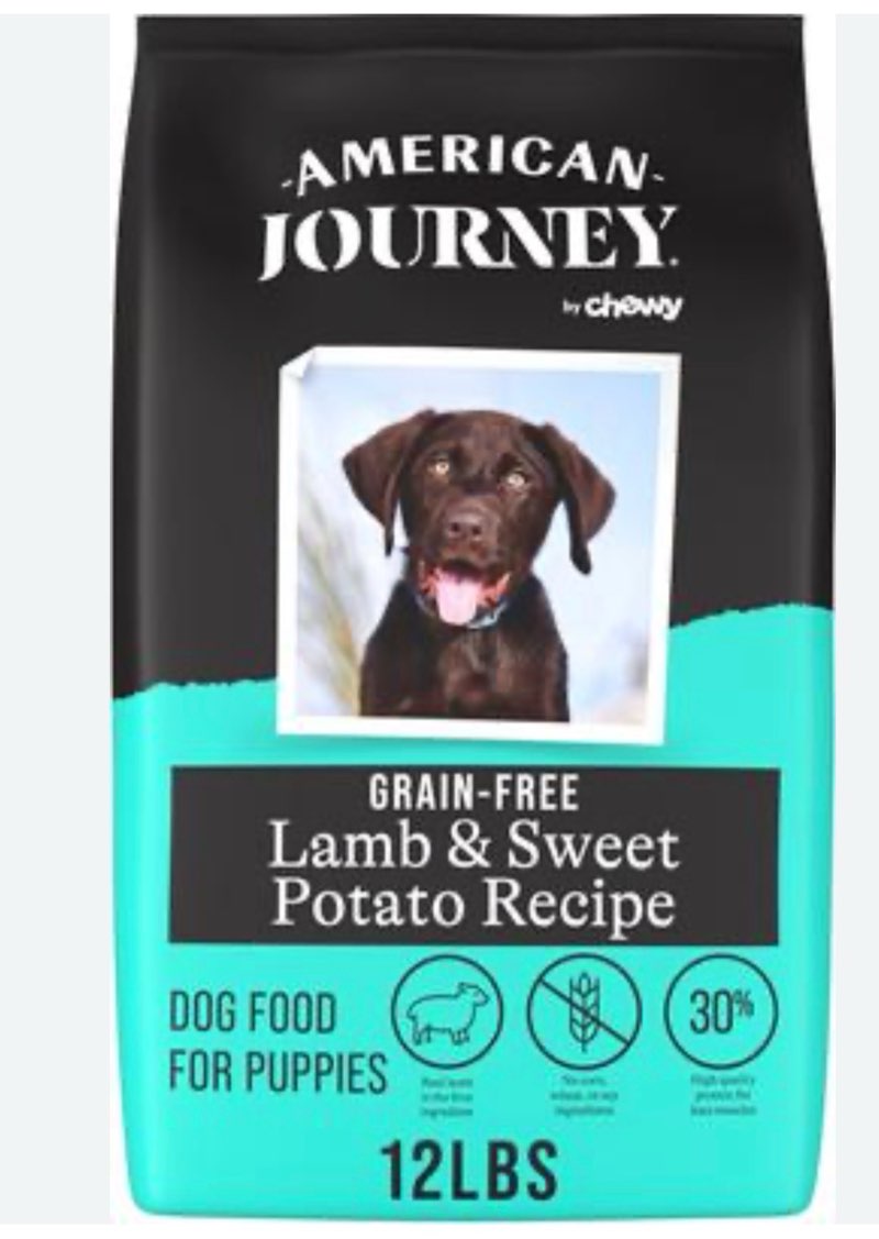 (BEST BY 04/10/2026) American Journey Grain-Free Puppy Lamb & Sweet Potato Recipe Dry Dog Food, 12-lb bag
