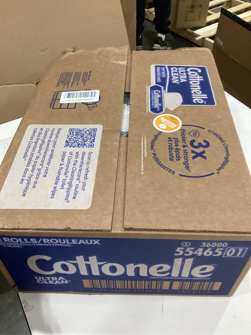 Condition photo showing New/Like New for cottonelle ultra clean toilet paper with active cleaningripples texture, strong bath tissue, 24 family mega rolls = 132 regular rolls (4 packs of 6) family mega rolls 353 sheets (pack of 24)