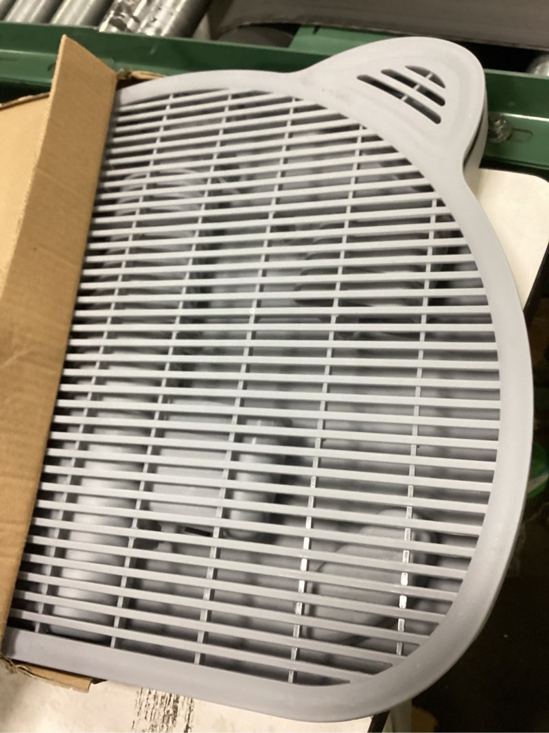 Condition photo showing Good Condition for litter catching step for cat litter box, litter trap stool for automatic litter box self cleaning, litter collection stairs, litter catcher ramp for old geriatric senior cat or kitten grey