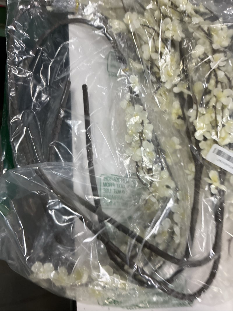 Condition photo showing Good Condition for clong artificial cherry blossom branches for vase faux cherry blossom stems long stem artificial flowers for tall vase (5, white) white 5