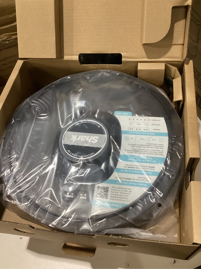 Condition photo showing New/Like New for Shark AV2501S AI Robot Vacuum with HEPA Self Empty Base Bagless 30 Day Capacity