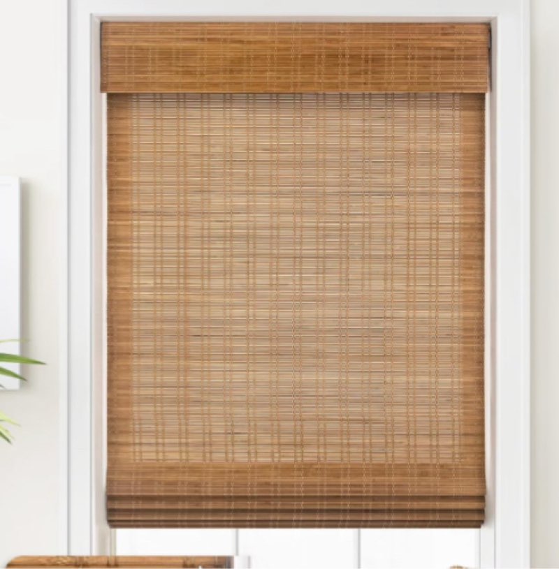 LazBlinds No Tools No Drill Cordless Bamboo Roman Shades, Light