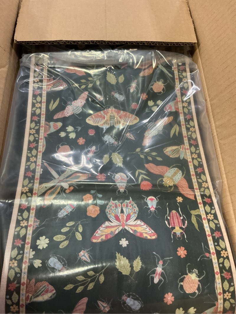 Condition photo showing New/Like New for OJIA Insect Print Stair Treads Non Slip Stair Runners for Wooden Steps Indoor, 15PCS 8"x30" Rubber Backing Carpet Treads for Wood Stairs Staircase Step Treads for Kids & Dogs, Stair Covers, Black 15PCS Black-butterfly 15