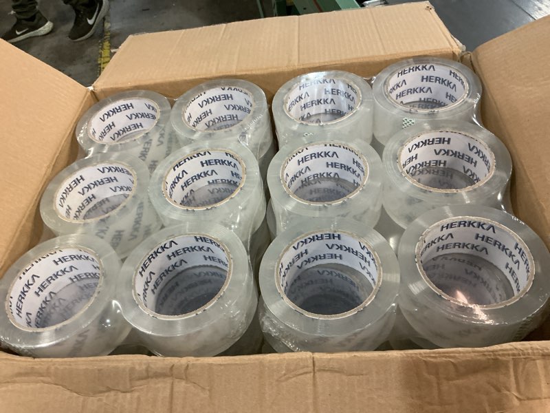 Condition photo showing New/Like New for HERKKA Clear Packing Tape, 36 Rolls Heavy Duty Packaging Tape for Shipping Packaging Moving Sealing, Thicker Clear Packing Tape, 1.88 inches Wide, 65 Yards Per Roll, 2340 Total Yards 36 PACK 1.88 INCH WIDE