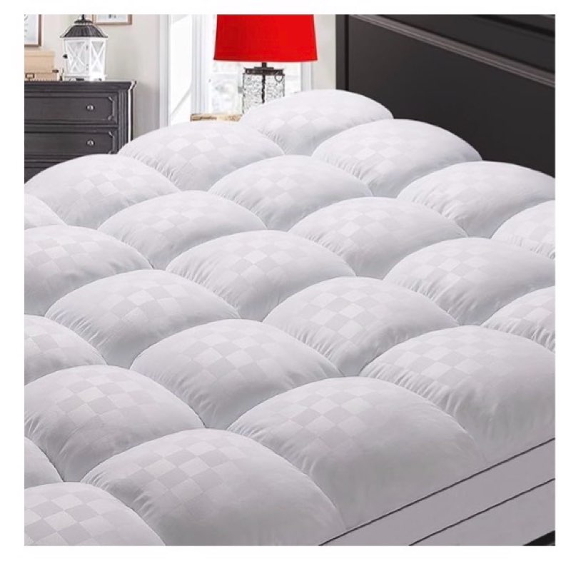 mattress topper full,extra thick mattress pad cover for back pain,cooling mattress protector with 8-21 inch deep pocket,overfilled down alternative filling