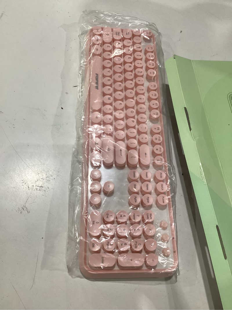Condition photo showing Good Condition for fopett keyboard and mouse sets wireless, reliable 2.4 ghz connectivity for pc,laptop,smart tv and more (pink) v2020 pink
