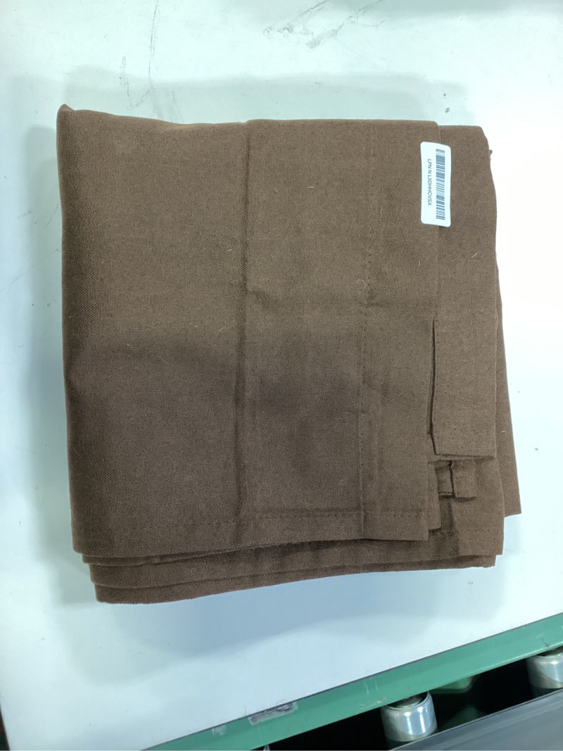 Condition photo showing Good Condition for KEQIAOSUOCAI Brown Linen Textured Blackout Curtains 102 Inches Long for Living Room, 100% Light Blocking Curtain Drapes Chocolate Brown 50 by 102 Inch Length 2 Panels Back Tab Rod Pocket 50"W x 102"L (Pack of 2) Brown