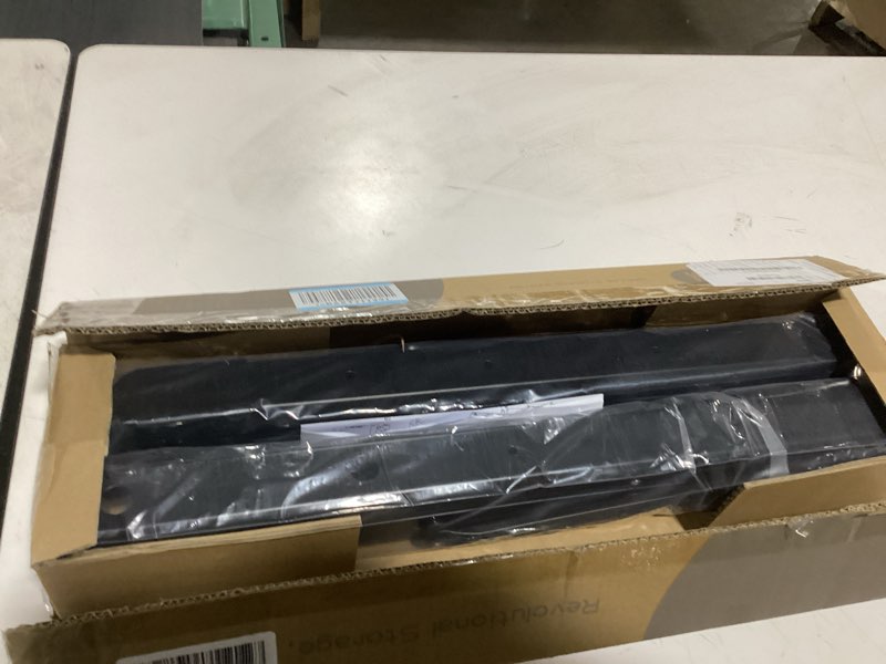 Condition photo showing New/Like New for ultrawall 24 inch black sturdy folding shelf brackets, heavy duty adjustable steel wall mounted collapsible shelf bracket, max load 550lb 2 pack