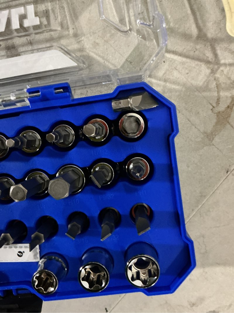 Condition photo showing Good Condition for kobalt 37 -piece 1/4-in 3/8-in drive set flathead/hex/phillips/torx bit driver socket set