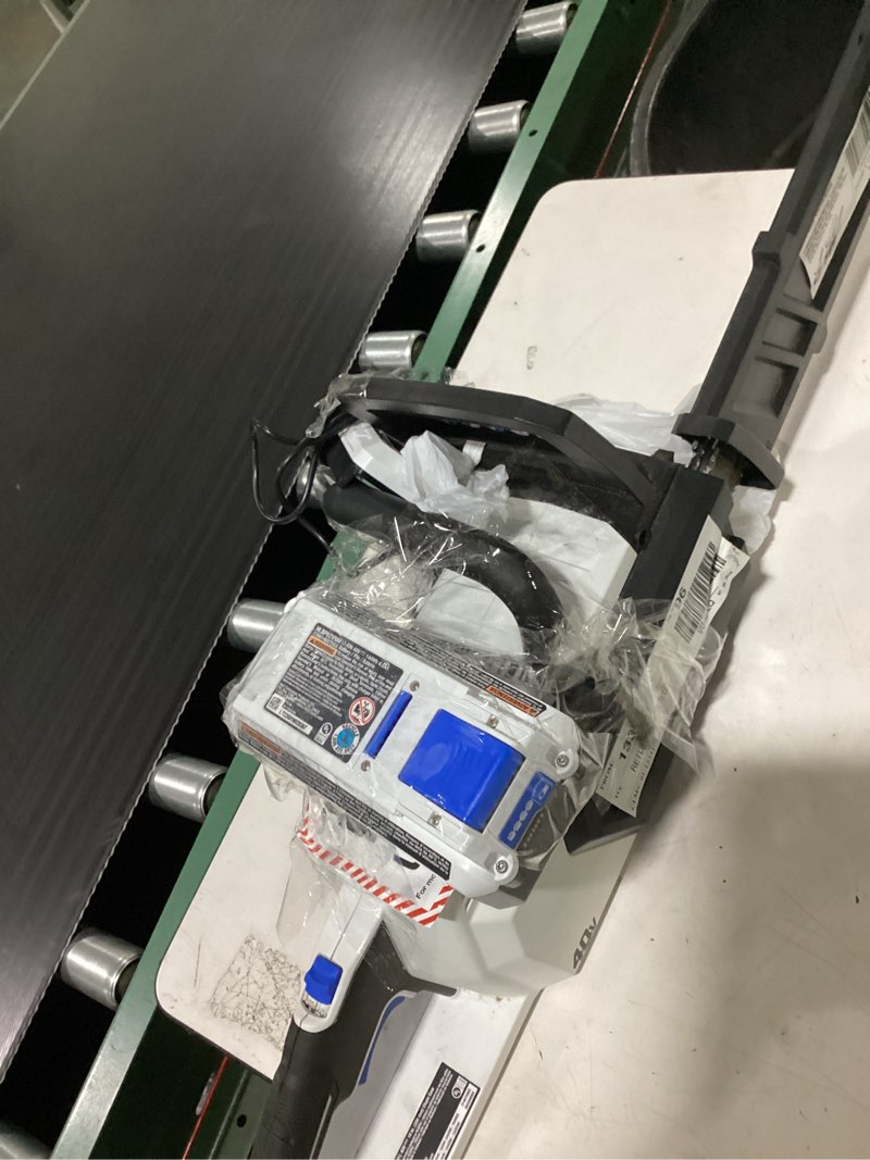 Condition photo showing As Is for seesii 40v 16-inch cordless chainsaw: brushless electric chain saws with 2×4.0ah batteries & charger, tool-free chain tension, auto oiling, for tree trimming, wood cutting, yard work blue