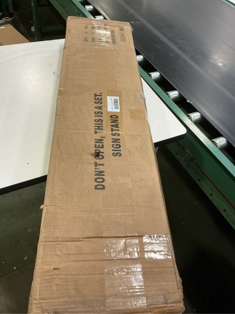 Condition photo showing New/Like New for 4-Pack Poster Stand - Heavy Duty, Double-Sided, Adjustable Height Up to 80 inches, Outdoor Banner Stand - Black 4 Pack Poster Stand