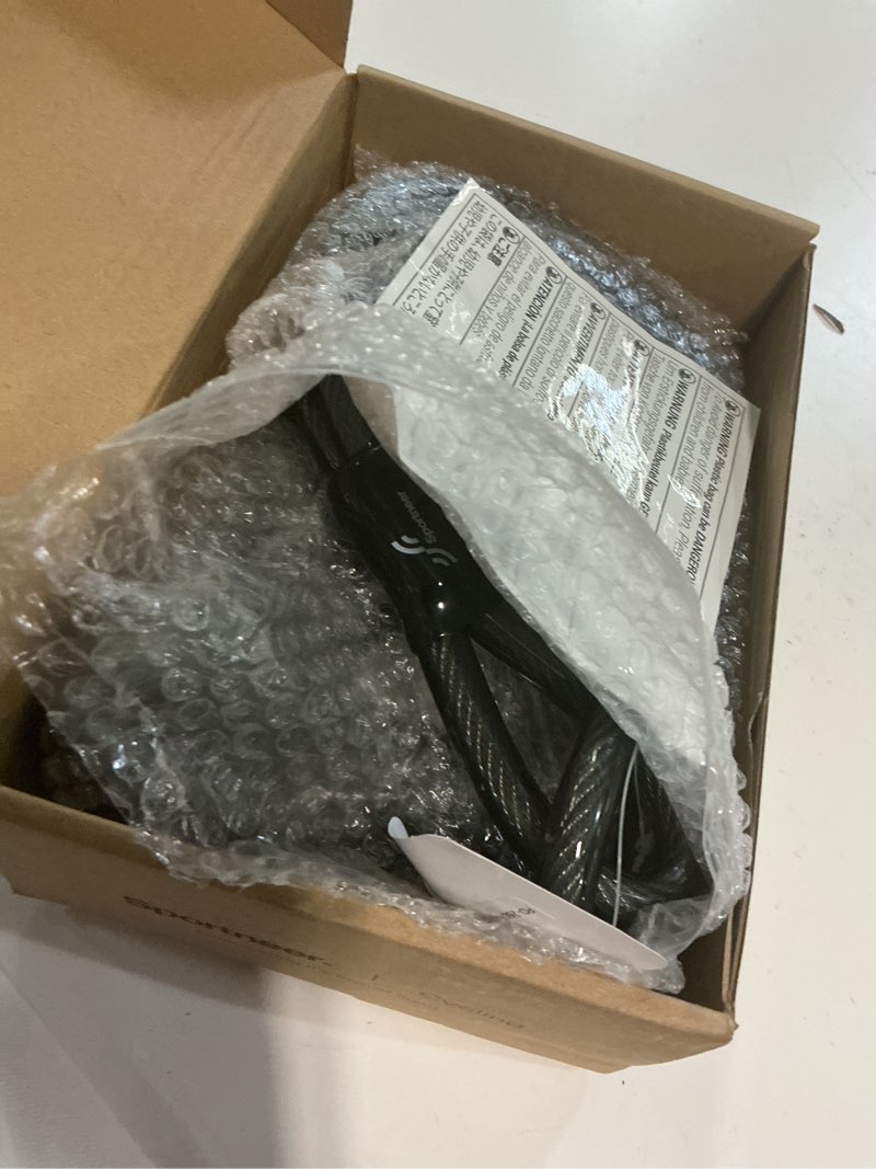 Condition photo showing New/Like New for sportneer bike lock: heavy duty anti theft bike u lock with 5ft security steel cable - 17mm shackle bicycle u-locks with 2 keys & mounting bracket for road mountain bike, size 7.76''x5.02'', 1.64lb bike u lock with cable black