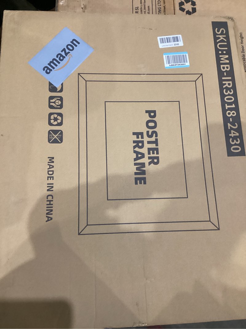 Condition photo showing New/Like New for 24x30 Frame Set of 2, Distressed White Wood Style - Display 18x24 Picture Frame with Mat or 24 x 30 Poster without Mat, Wall Mounting Horizontal and Vertical Distressed White 24x30 in