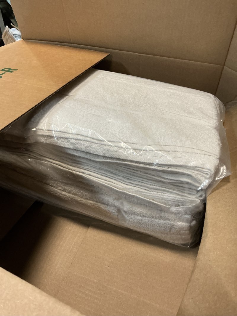 Condition photo showing Good Condition for gold textiles 12 pack white bath mat towels 20x30 inches (not a bathroom rug)- cotton blend washable economy hotel bath mats