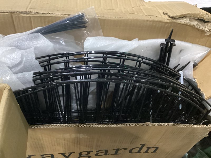 Condition photo showing Good Condition for garden fencing 36 inch high with gate, 14 panels garden fence total 30.6 ft(l),no dig animal barrier, rustproof metal wire garden fences and borders for dogs, rabbits, flower bed fencing 36''(h)-14panels-30.6ft(l)