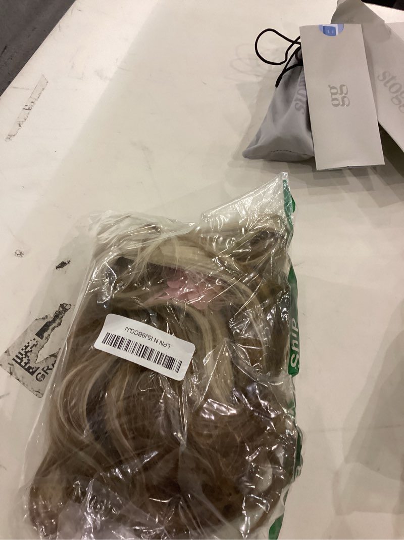 Condition photo showing New/Like New for BERON Blonde Brown 14'' Wigs for Women Girls Short Curly Wavy Wig 35 cm Side Part Shoulder Length Hair Funny 14" Highlights Color Wig Heat Resistant Synthetic Cosplay Daily Party Wigs