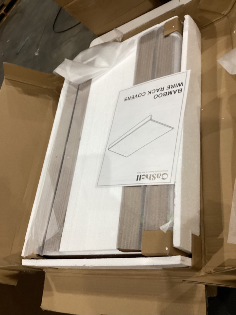 Condition photo showing Good Condition for gashell wire shelf covers, bamboo wire rack covers for pantry, closet (4pcs, 24" w x 16" d) 24"w x 16"d 4
