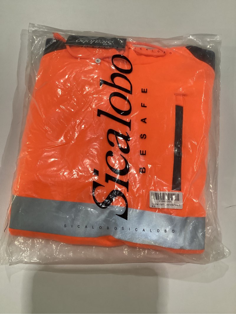 Condition photo showing New/Like New for Men's High Visibility Safety Hoodie,ANSI Class 3 Reflective Work Pullover,Hi Vis Construction Hooded Jumper Small Orange