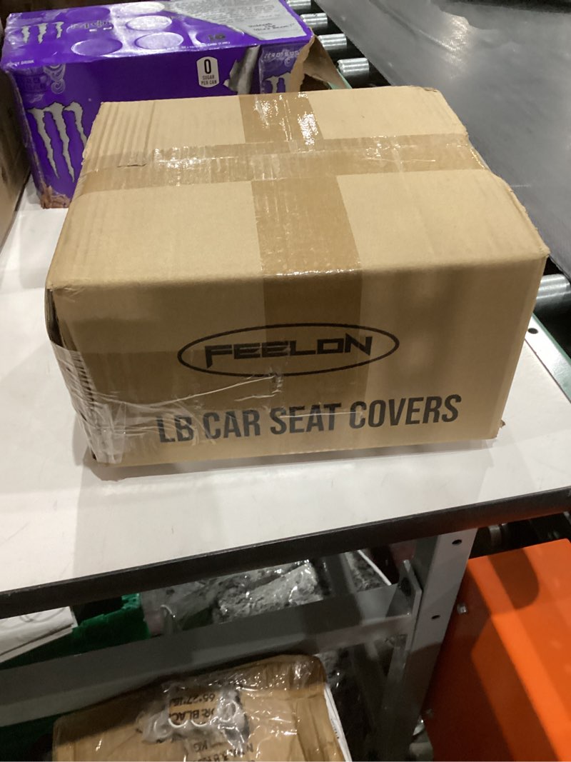 FEELON 2PCS LB Car Seat Covers Front Bottom Seat Cushion Covers, Waterproof Nappa Leather, Anti-Slip