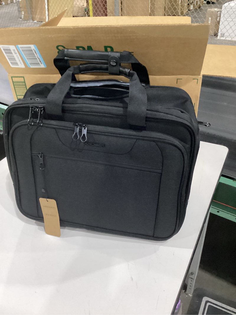 Condition photo showing Good Condition for KROSER Rolling Laptop Bag Premium Wheeled Briefcase Fits Up to 17.3 Inch Laptop Overnight Roller Case Computer Bag with RFID Pockets for Travel/Business/Men/Women-Black
