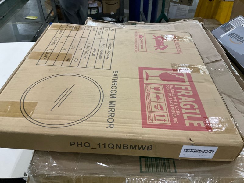 Condition photo showing New/Like New for GAOMON 18 Inch Round Mirror, Circle Mirror, 2024 New Black Metal Frame Circle Mirror, HD Eco-Friendly Round Wall Mounted Mirrors for Entryway, Bathroom, Bedroom, Round Mirrors for Wall Decor