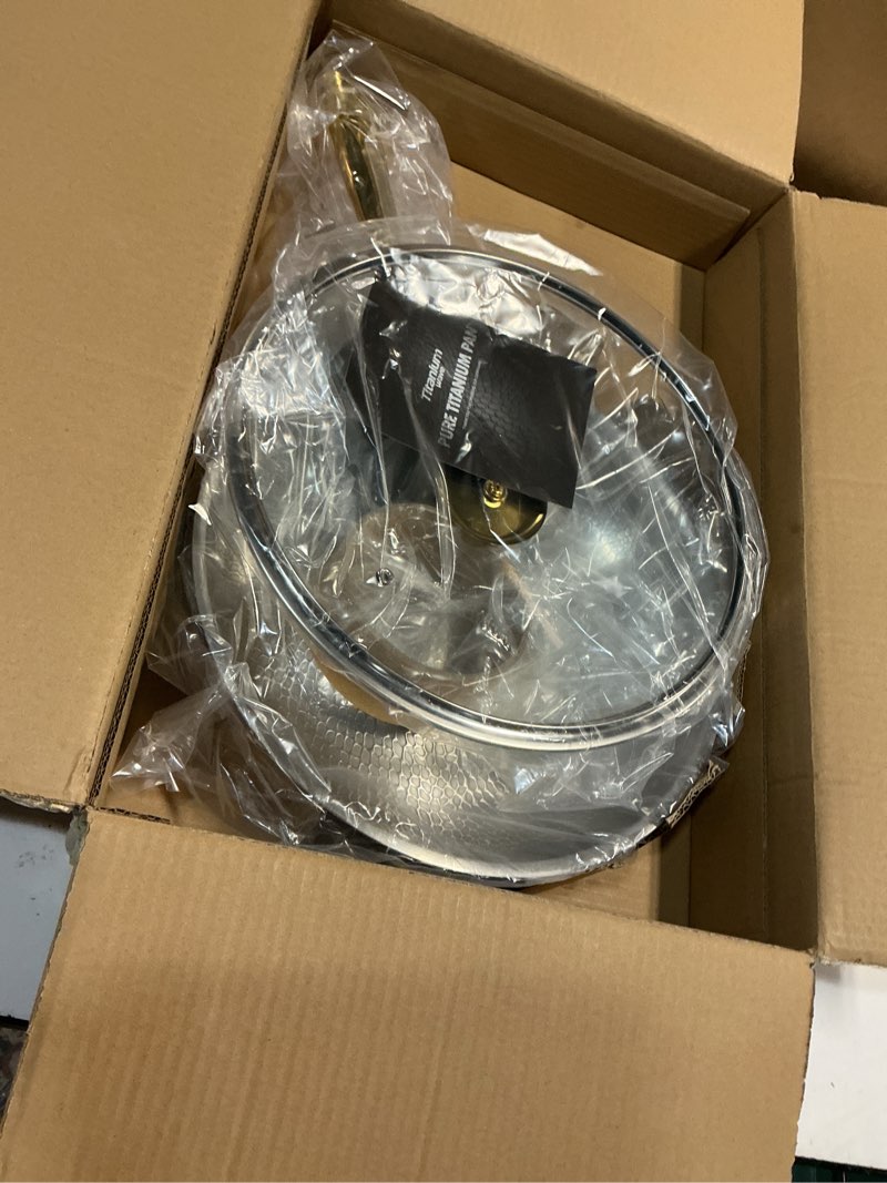 Condition photo showing New/Like New for titanium pans for cooking | 12 inch pure tagine titanium skillet with lid | hammered chef-grade design | pfas/pfoa/ptfe-free | induction & oven-safe, dishwasher safe ø12in+lid