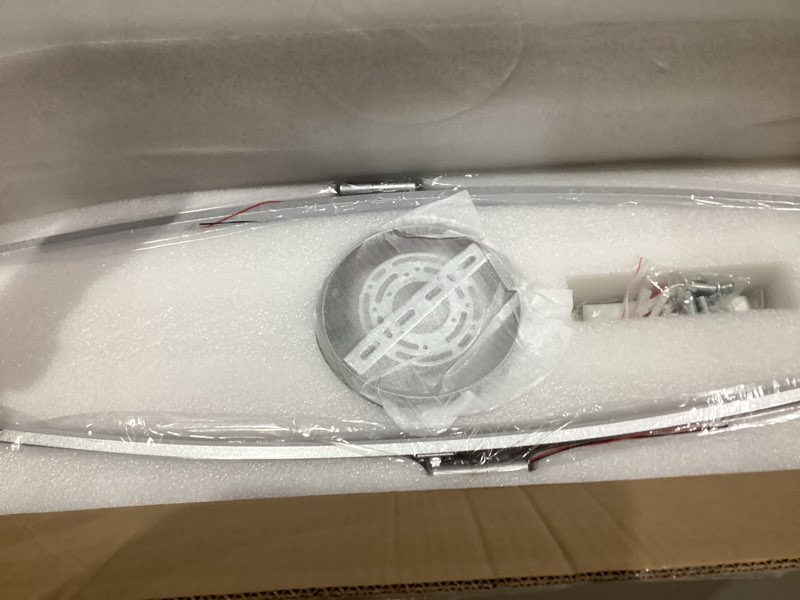 Condition photo showing New/Like New for Semi Flush Mount Ceiling Light, 32.8” Dimmable LED Chandelier Modern Ceiling Lighting Fixture Dimmable Remote Control 6-Lights Lamp for Living Room Dining Room Bedroom 65W 3000K-6000K Nickel-A 6 Lights - Arch Bars - Remote Control - 32.8"