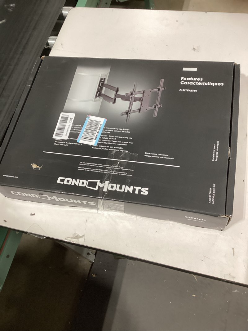 Condition photo showing As Is for CondoMounts CLMTVA1144 Full Motion Small Pillar | Gazebo TV Mount | Round & Square TV Post Mount | N