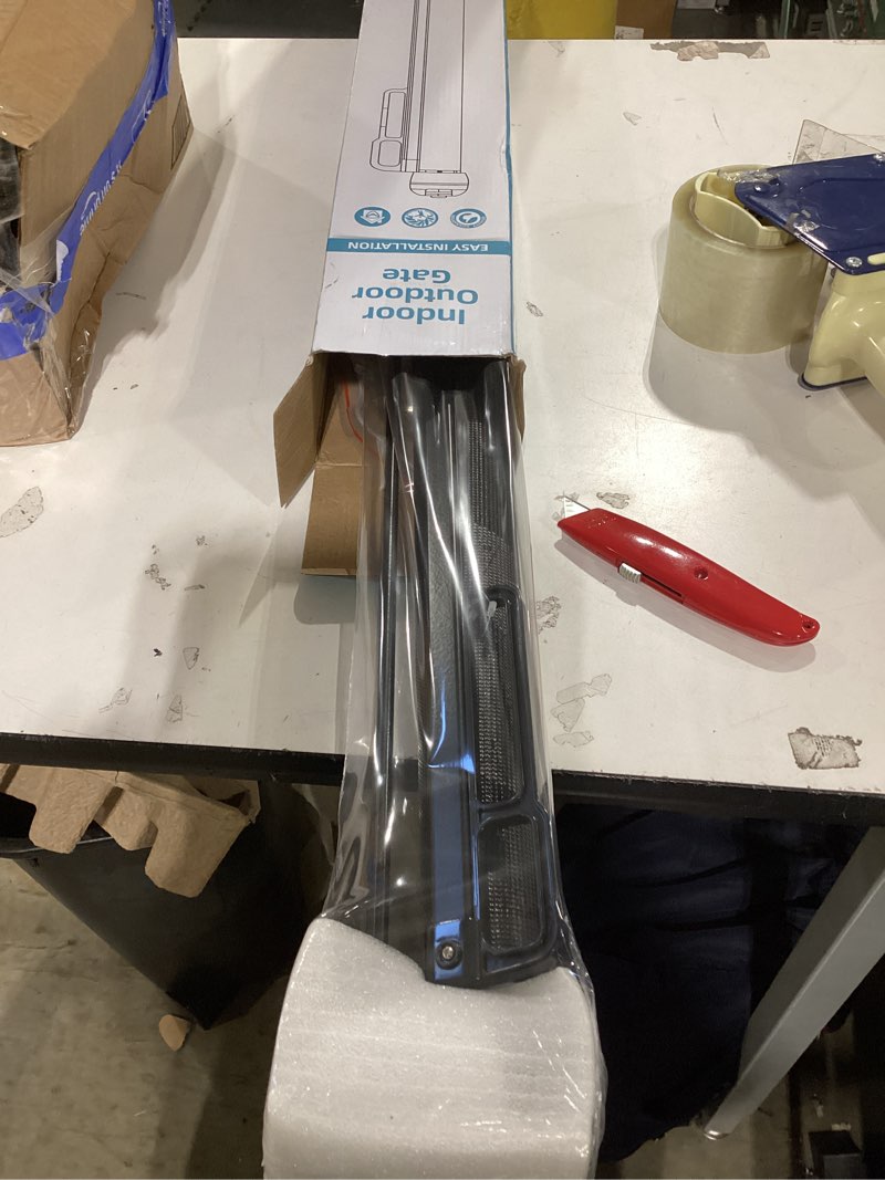 Condition photo showing New/Like New for probebi Retractable Baby, Child & Dog Gates for Stairs, Extends to 54" Wide 34" Tall, Use for Outdoor, Indoor, Hallways, Doorways, Deck, Porch, Black