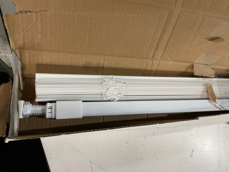 Condition photo showing Good Condition for lazblinds no tools no drill 1" vinyl mini blinds, cordless blinds for windows, light filtering horizontal window blinds & shades, 39" w x 48" h, white