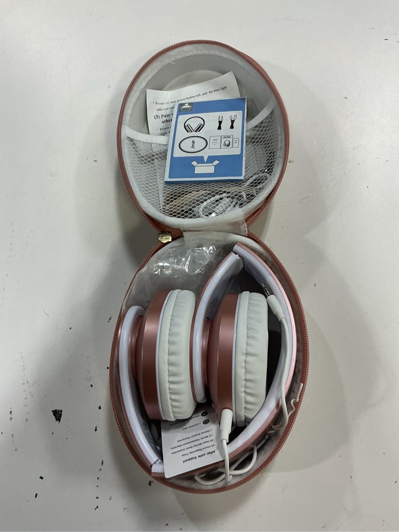 Condition photo showing Good Condition for zihnic bluetooth headphones over-ear, foldable wireless and wired stereo headset micro sd/tf, fm for cell phone,pc,soft earmuffs &light weight for prolonged wearing(rose gold)
