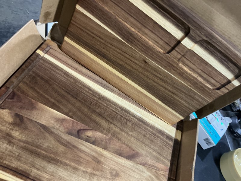 Condition photo showing Good Condition for acacia wood cutting board,double sided wooden cutting boards for kitchen with deep juice grooves,0.8 in thick solid wood cutting board set with stand for chopping,serving ideal kitchen gifts