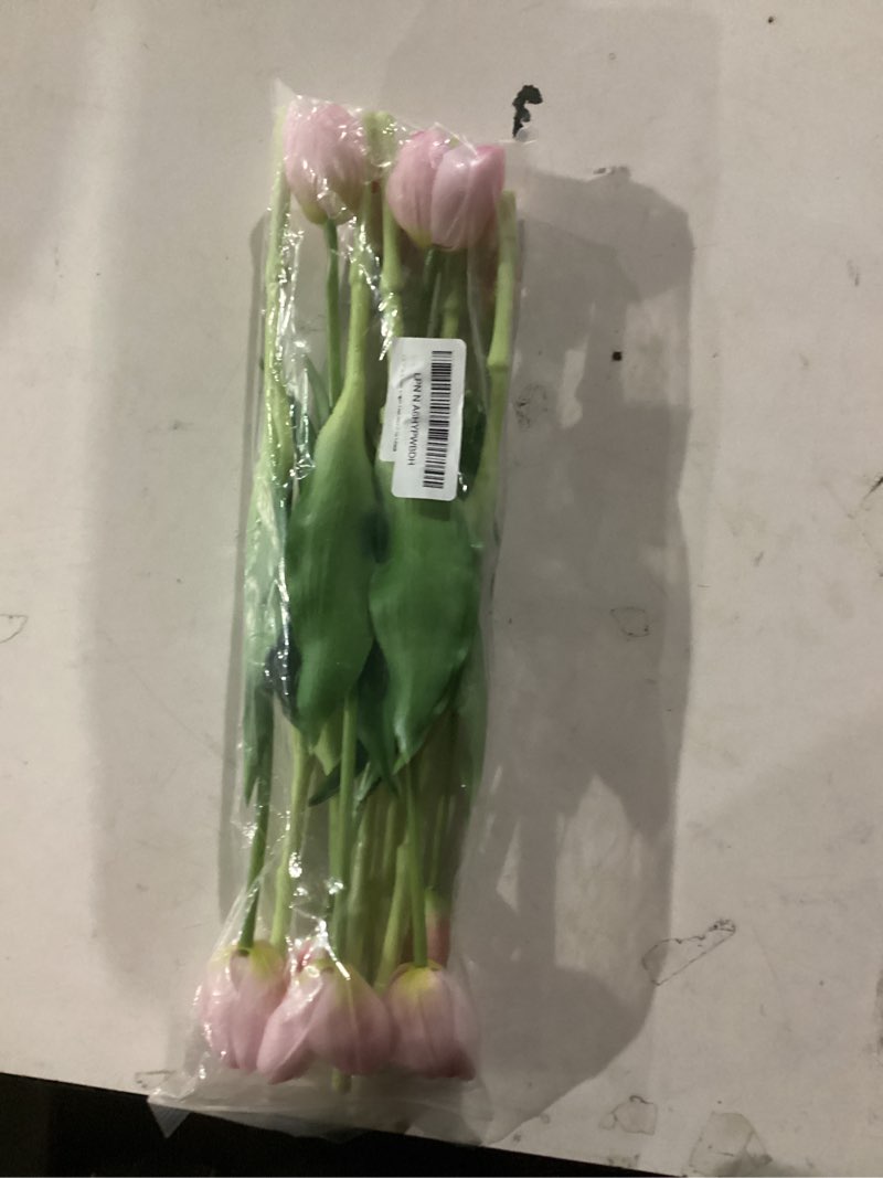 Condition photo showing Good Condition for 10 Pcs Fake Tulips Tulips Artificial Flowers Real Touch Fake Flowers Artificial Flower Bouquet for Home Table Party Wedding Decoration(Light Pink)