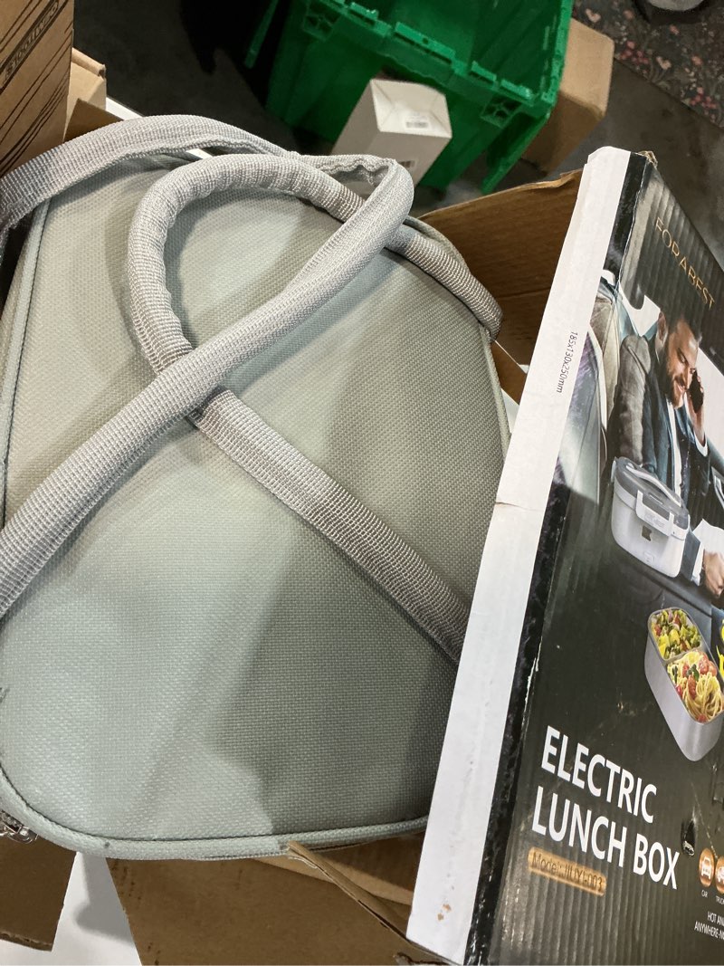 Condition photo showing New/Like New for FORABEST Heated Lunch Box, 80W Electric Lunch Box for Adults, Portable Food Warmer with 1.5L Stainless Steel Container, Utensils & Carry Bag, On/Off Switch, 12V/24V Car/Truck & 110/120V Home/Office Black Yellow