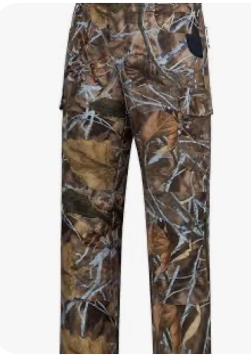 BASSDASH Invis Men’s Stretch Hunting Pants Water Resistant Camo Fishing Pant (32”W x 30” L) 