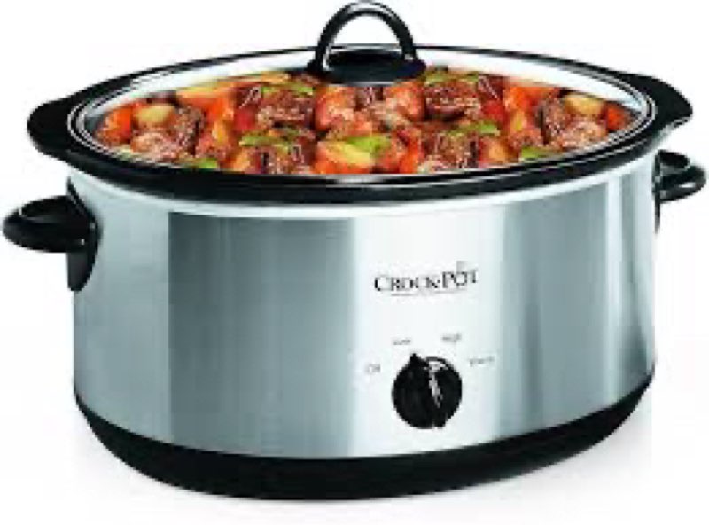 Crock-Pot 7 Quart Oval Manual Slow Cooker, Stainless Steel (SCV700-S-BR), Versatile Cookware for Lar