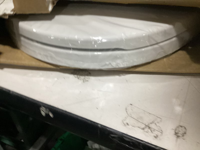 Condition photo showing New/Like New for elongated toilet seat, 18.5” soft/slow close oval (oblong) toilet seat for elongated toilets, no-slam quiet-close lid, easy-to-install & clean, durable never-loosen white plastic seat white elongated(oval)