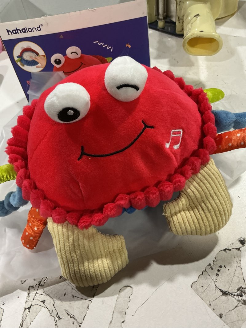 Condition photo showing New/Like New for hahaland baby toys 6+ 12-18 months - crawling musical dancing walking moving bouncing learning crab tummy time toy sensory toddler toys for 1-3 year old birthday easter basket stuffers