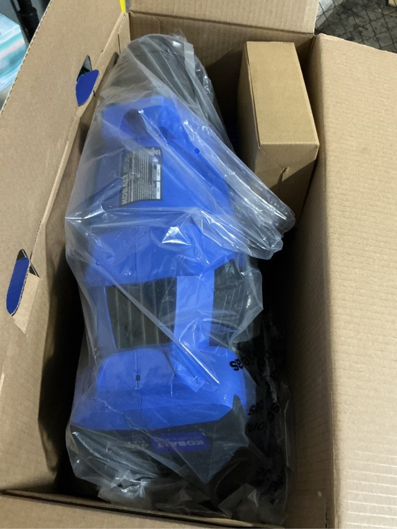 Condition photo showing Working Condition Verified for kobalt gen4 40-volt 520-cfm 120-mph battery handheld leaf blower 4.0 ah battery included charger included