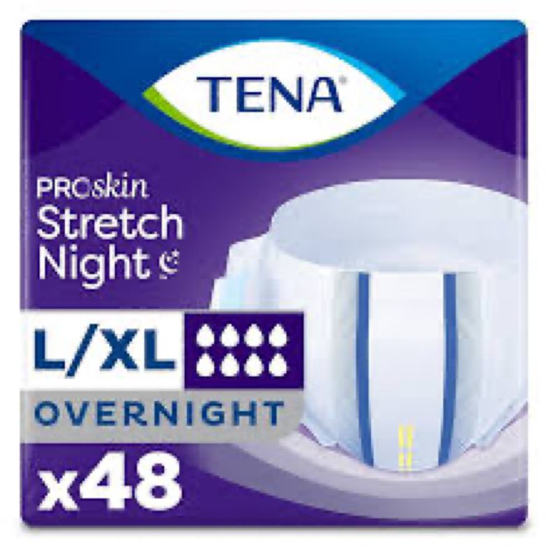 TENA ProSkin Adult Incontinence Briefs, Overnight Absorbency, Stretch Fit, Disposable, Unisex, Large