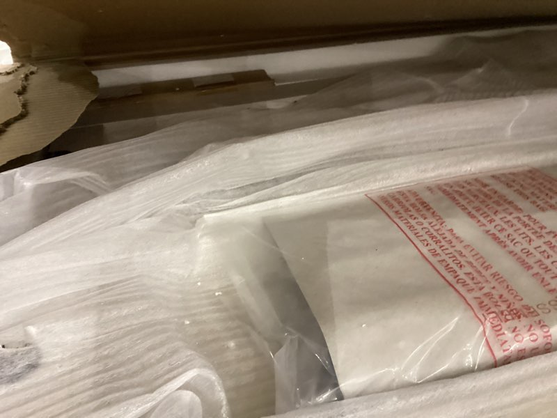 Condition photo showing Good Condition for Crosley Furniture Camden TV Stand for 50+ inch TVs, Entertainment Center with Adjustable Storage Shelves, Whitewash