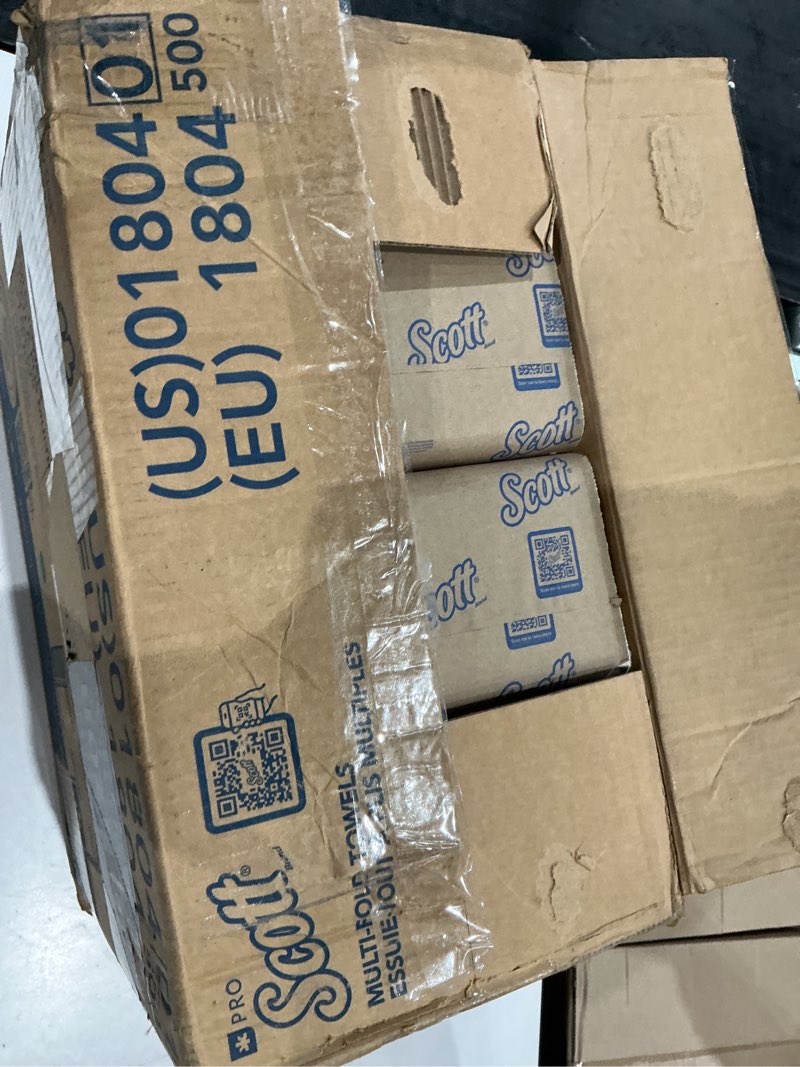 Condition photo showing New/Like New for scott® professional universal multifold paper towels, bulk (01840), absorbency pockets, 9.2" x 9.4" sheets, standard tier, compressed, white (250 sheets/pack, 16 packs/case, 4,000 sheets/case)
