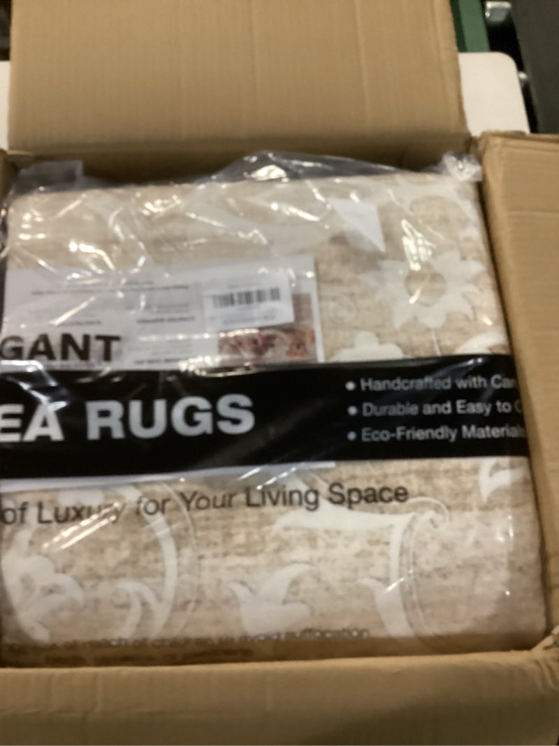 Condition photo showing New/Like New for Double Layers 8x10 Area Rugs for Living Room- Upgraded Removable(Upper Layer+Lower Layer) Washable Area Rugs for Bedroom,Dining Room- Large Vintage Carpets with Cushioned Pad for Home Office 8' x 10' (Rectangular) Beige-ivory-cream-brown-camel(double Layers)